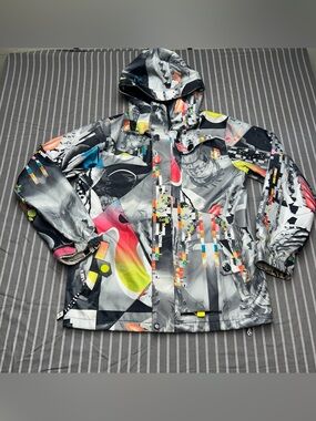 Volcom snowboard jacket in a multi-color graphic print Men's Size Large
